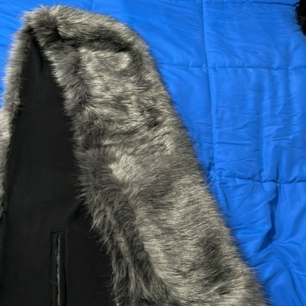 Caracalla large faux silver and gray fur wrap for special occasions